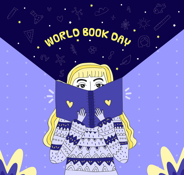 世界图书日阅读女孩