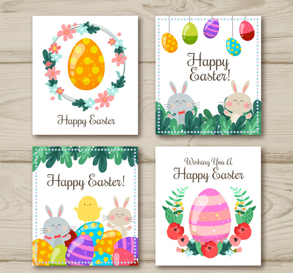 兔子和彩蛋祝福卡