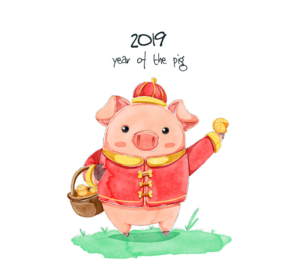 春节彩绘小猪