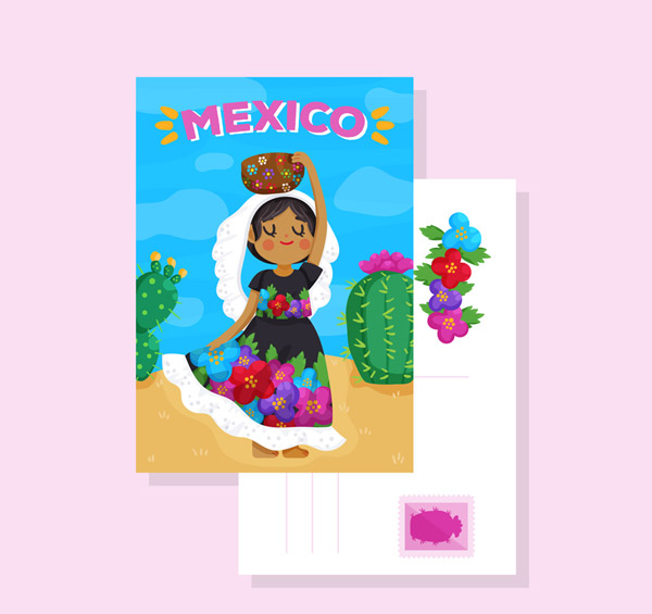 墨西哥女子明信片
