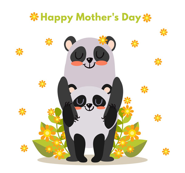 母亲节熊猫母子