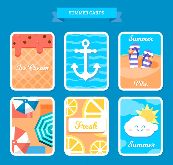 夏季元素圆角卡片