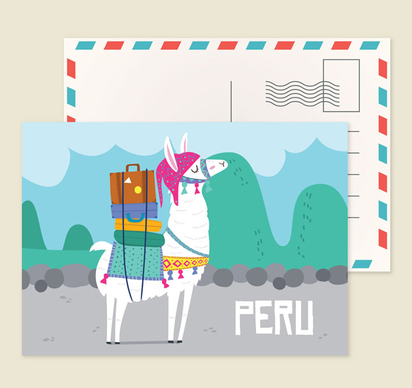 秘鲁羊驼明信片