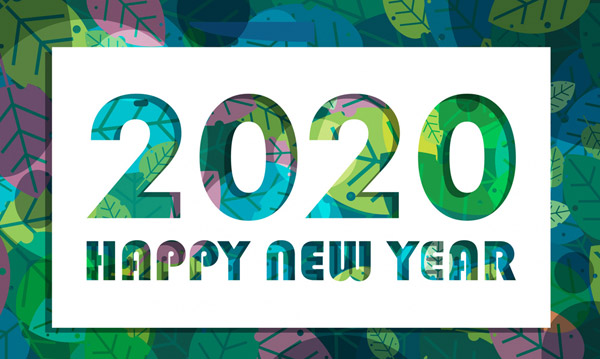 2020树叶新年艺术字