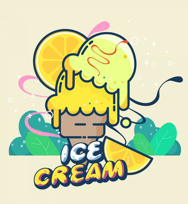 卡通夏季冰淇淋