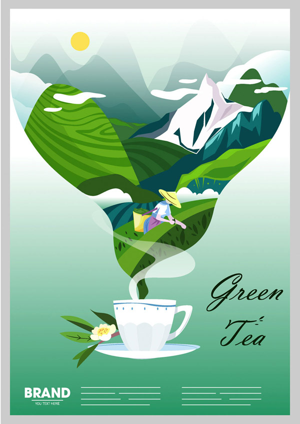 绿茶茶园海报