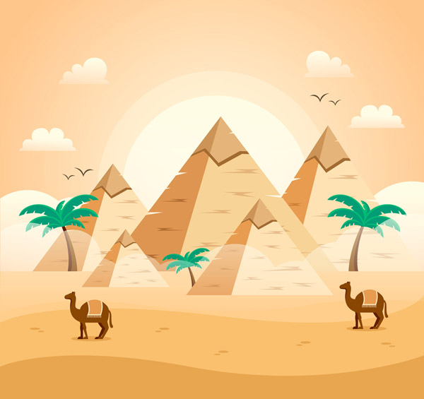 沙漠金字塔风景