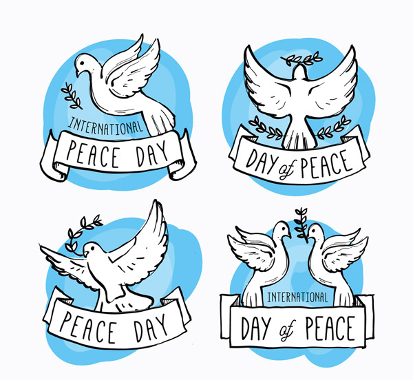 国际和平日白鸽标签