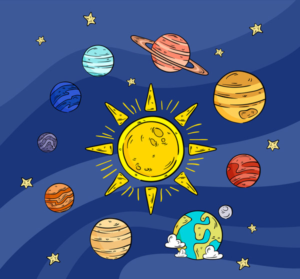 彩绘太阳系行星