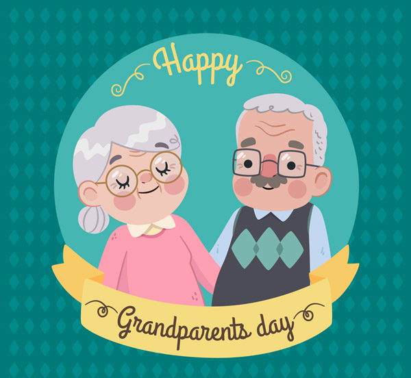 卡通祖父母节老人矢量素材,菱形,卡通,祖父母节,老人,祖父,祖母,男子