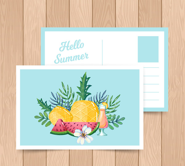 夏季水果明信片
