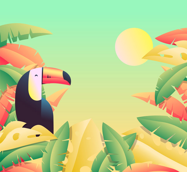 热带树丛托哥巨嘴鸟