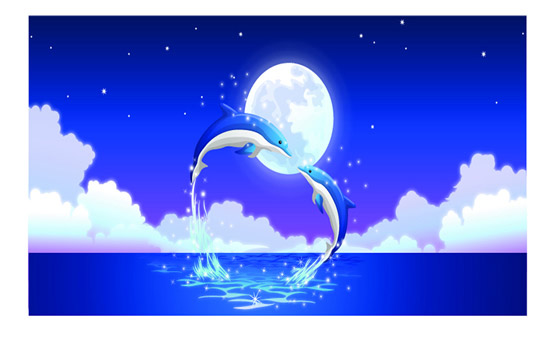 浪漫蓝色海豚