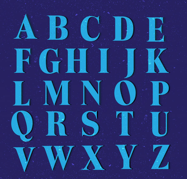 蓝色字母设计