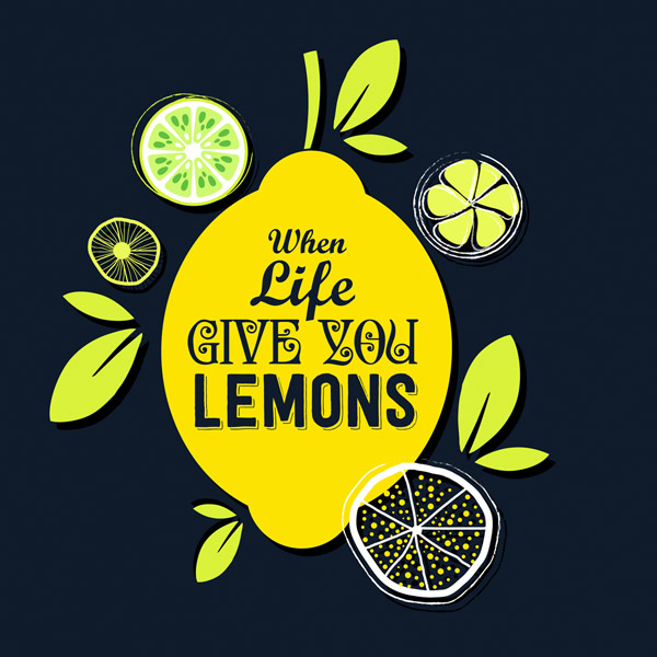 创意柠檬隽语海报