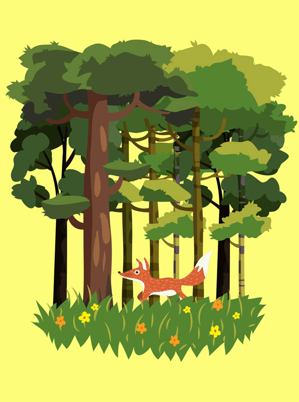森林狐狸风景