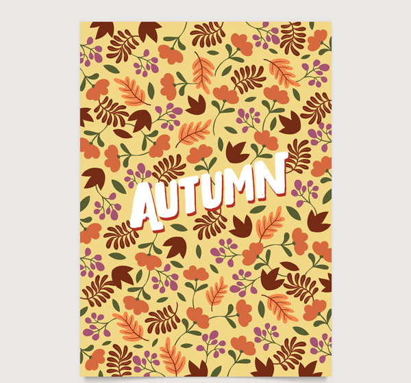 秋季树叶卡片