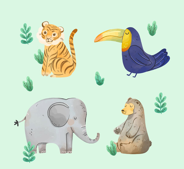 水彩绘动物设计