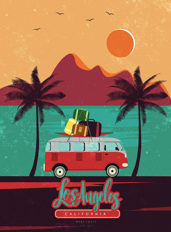 海边度假巴士海报