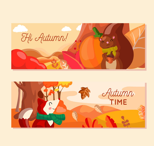 秋季动物banner