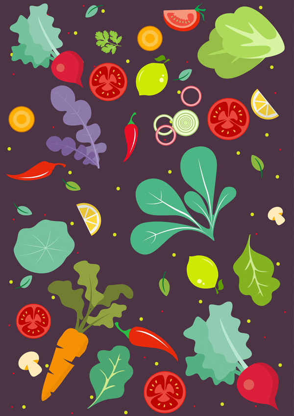 蔬菜水果无缝背景