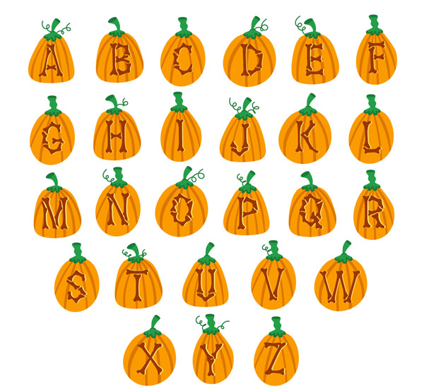 橙色南瓜字母
