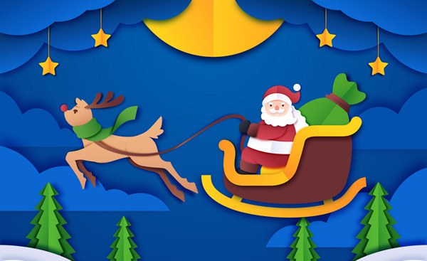 圣诞雪橇和圣诞老人