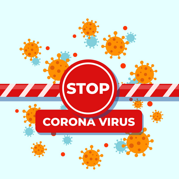 阻止冠状病毒警示牌