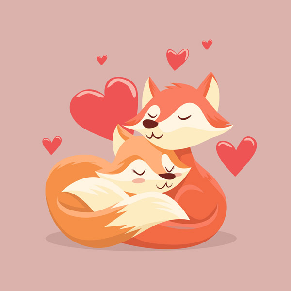 情侣狐狸设计
