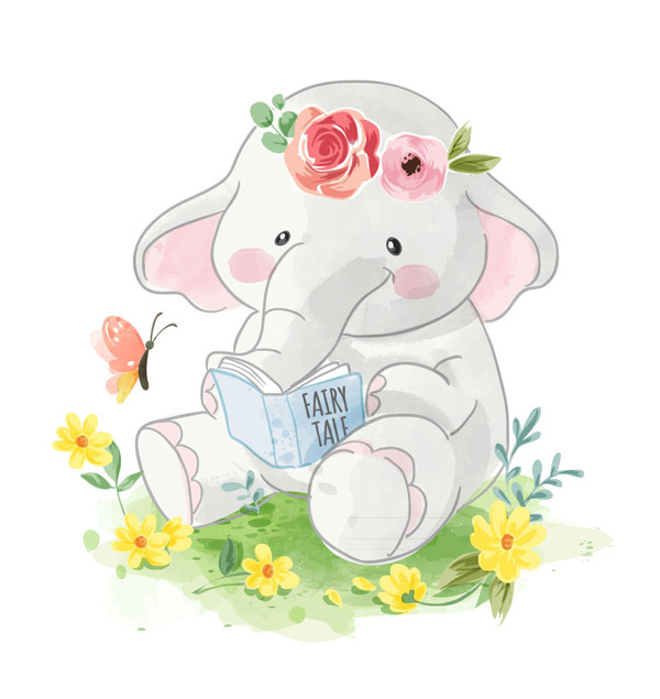 读童话书的大象