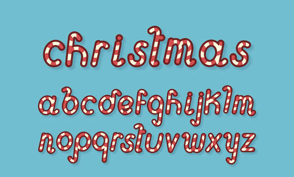 圣诞节糖果字母