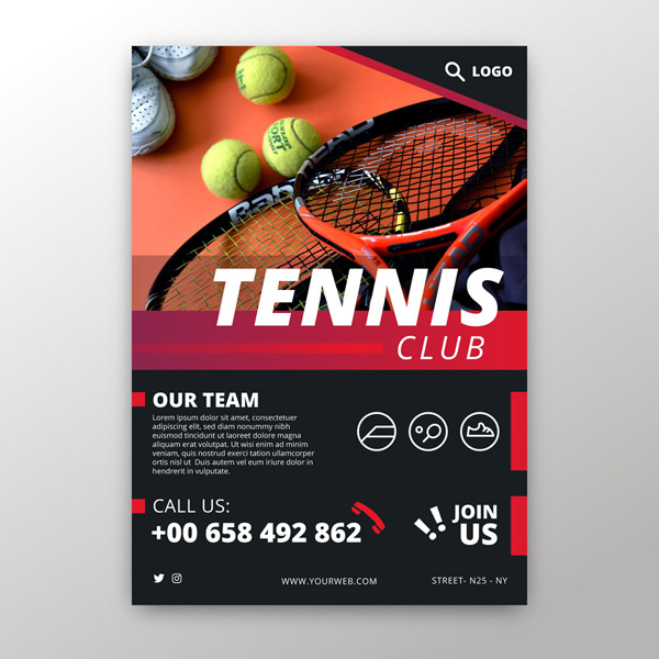 网球俱乐部传单