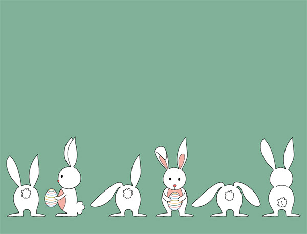 可爱白色小兔矢量