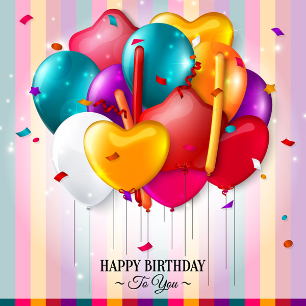 生日快乐彩色气球