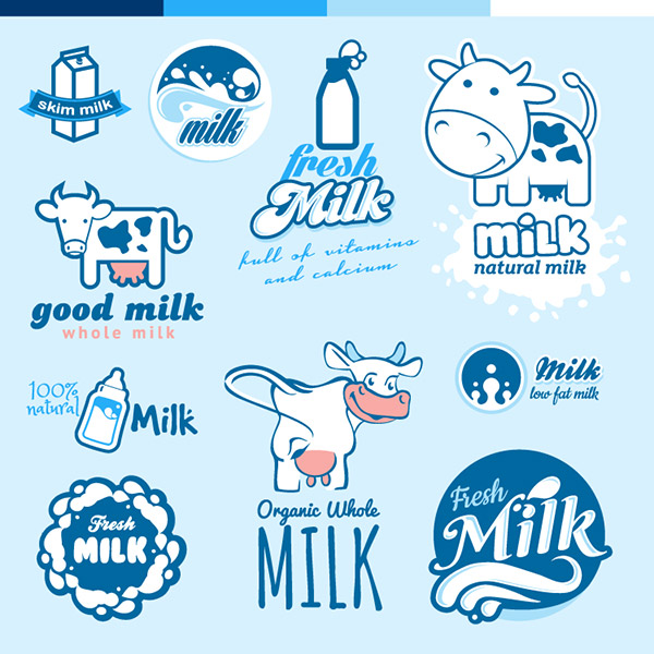牛奶logo设计矢量