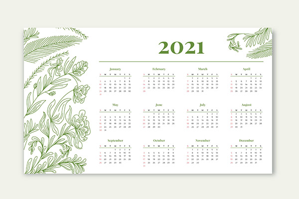 素材分类: 年历日历矢量所需点数:   0 点 关键词: 2021日历模板矢量