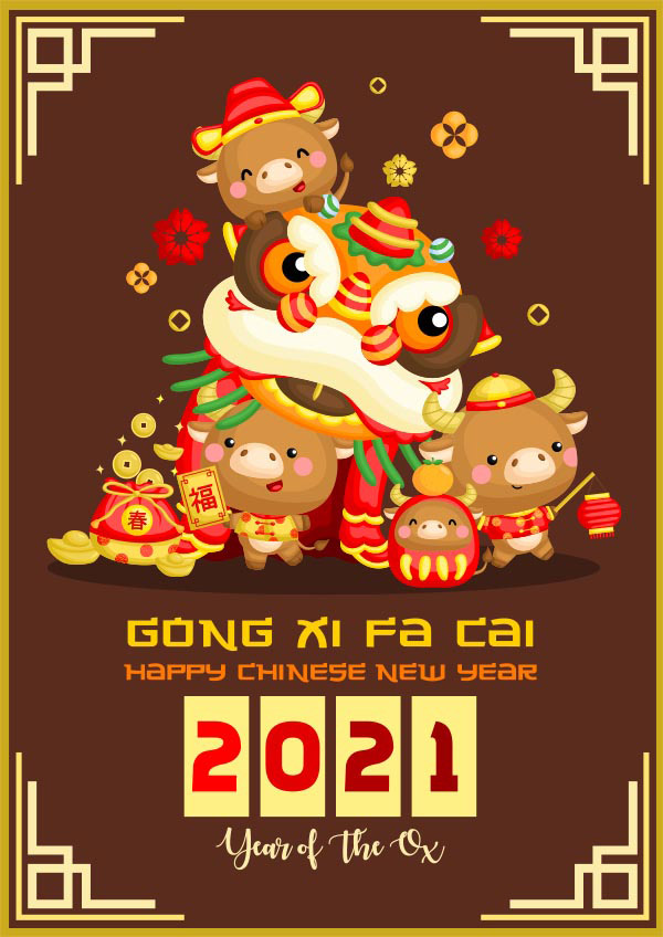 0 点 关键词: 2021牛年新春卡通海报设计,2021,新年快乐,牛年大吉