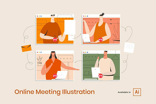 视频会议概念插图