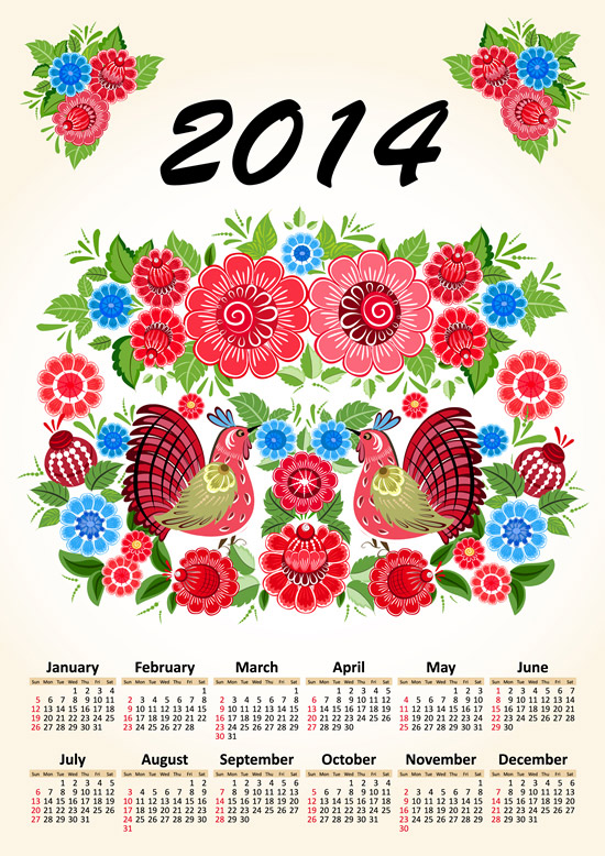 花朵2014年日历