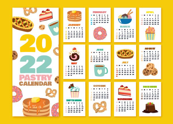 2022手绘甜品日历