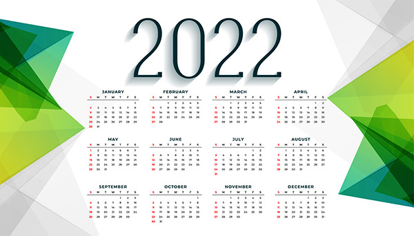 2022日历矢量模板