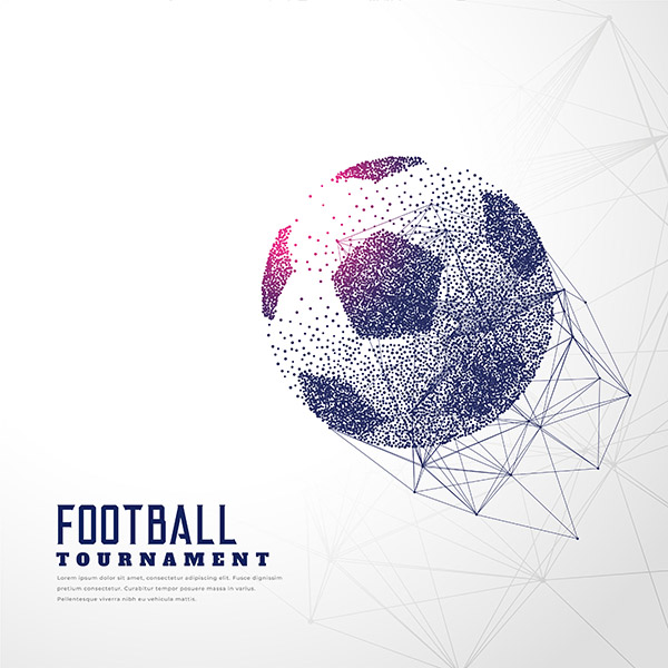 粒子点和丝网组成足球