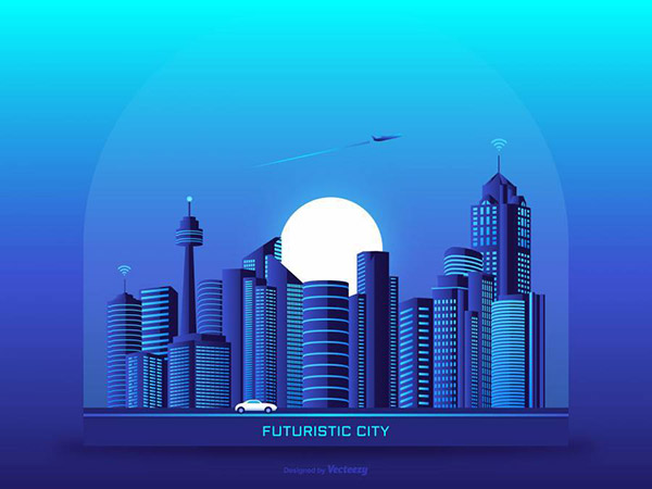 未来城市景观矢量