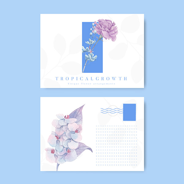 水彩花卉�b�明信片