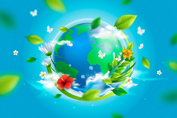 绿色地球环保插画