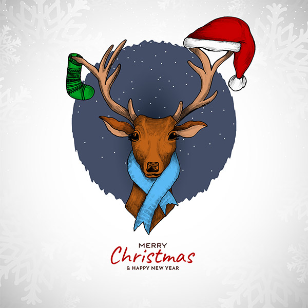 圣诞节麋鹿插画