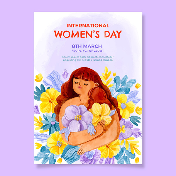 38妇女节插画海报