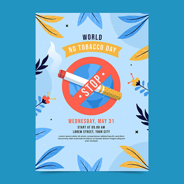 世界禁烟日矢量海报