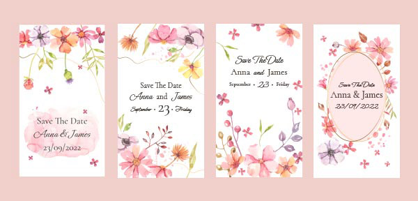 花卉装饰婚礼卡片