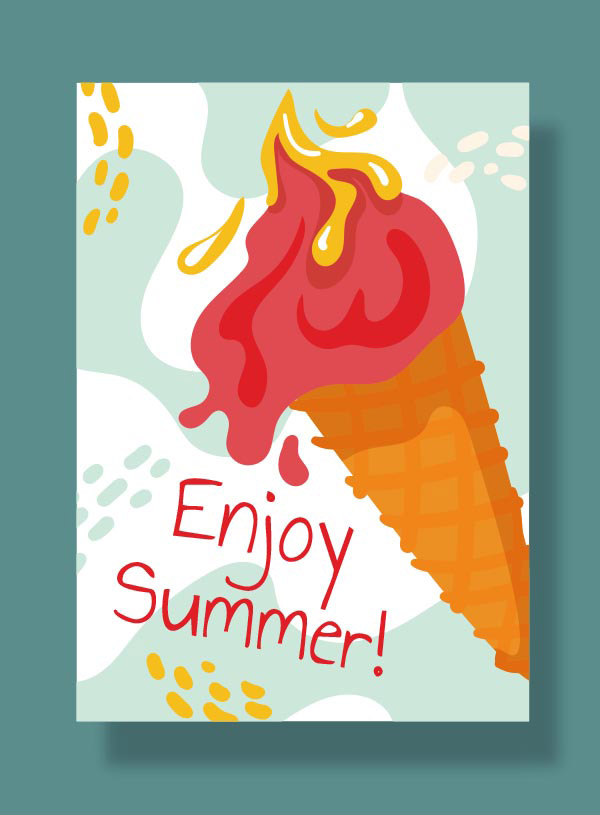 夏天手绘冰淇淋海报